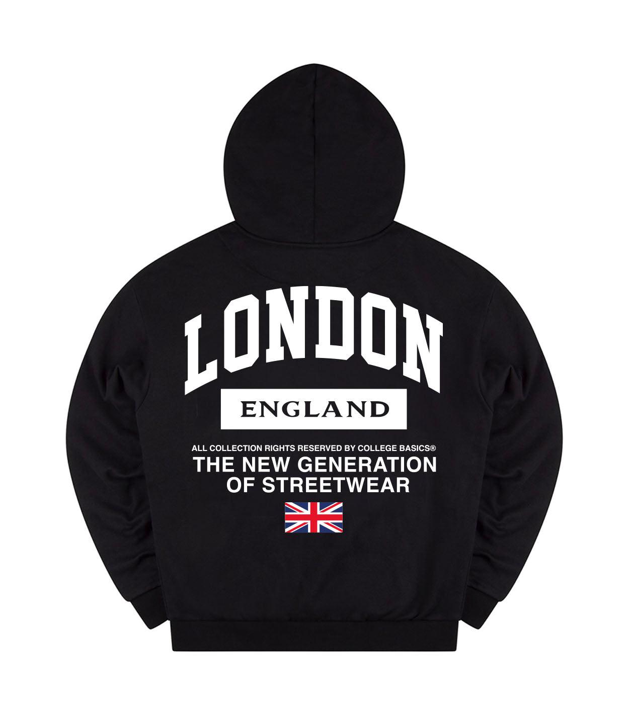 COLLEGE BASICS® - HERITAGE - Oversize Hoodie [black/white]