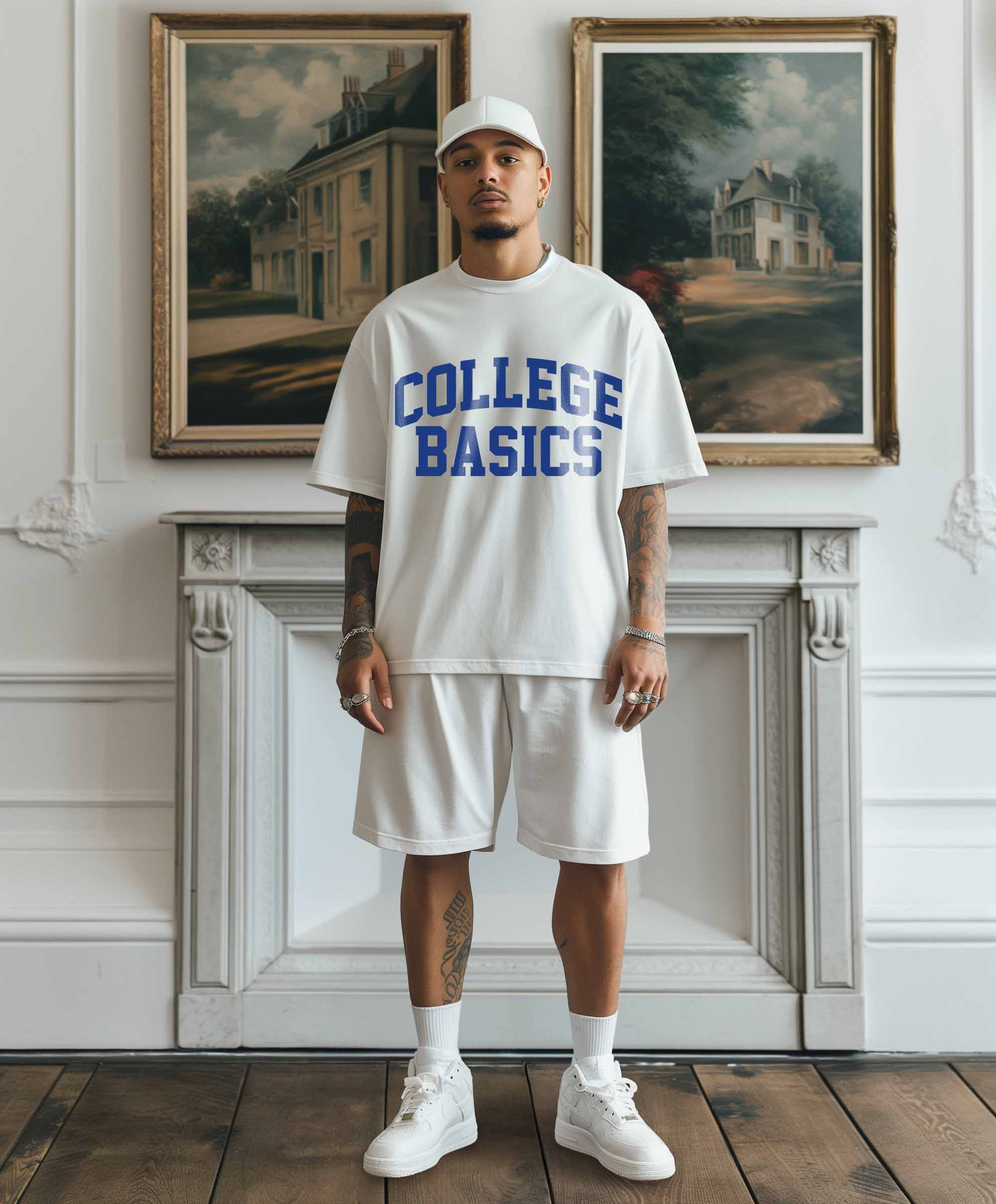 COLLEGE BASICS® - Basic - Oversize T-Shirt [white/blue]