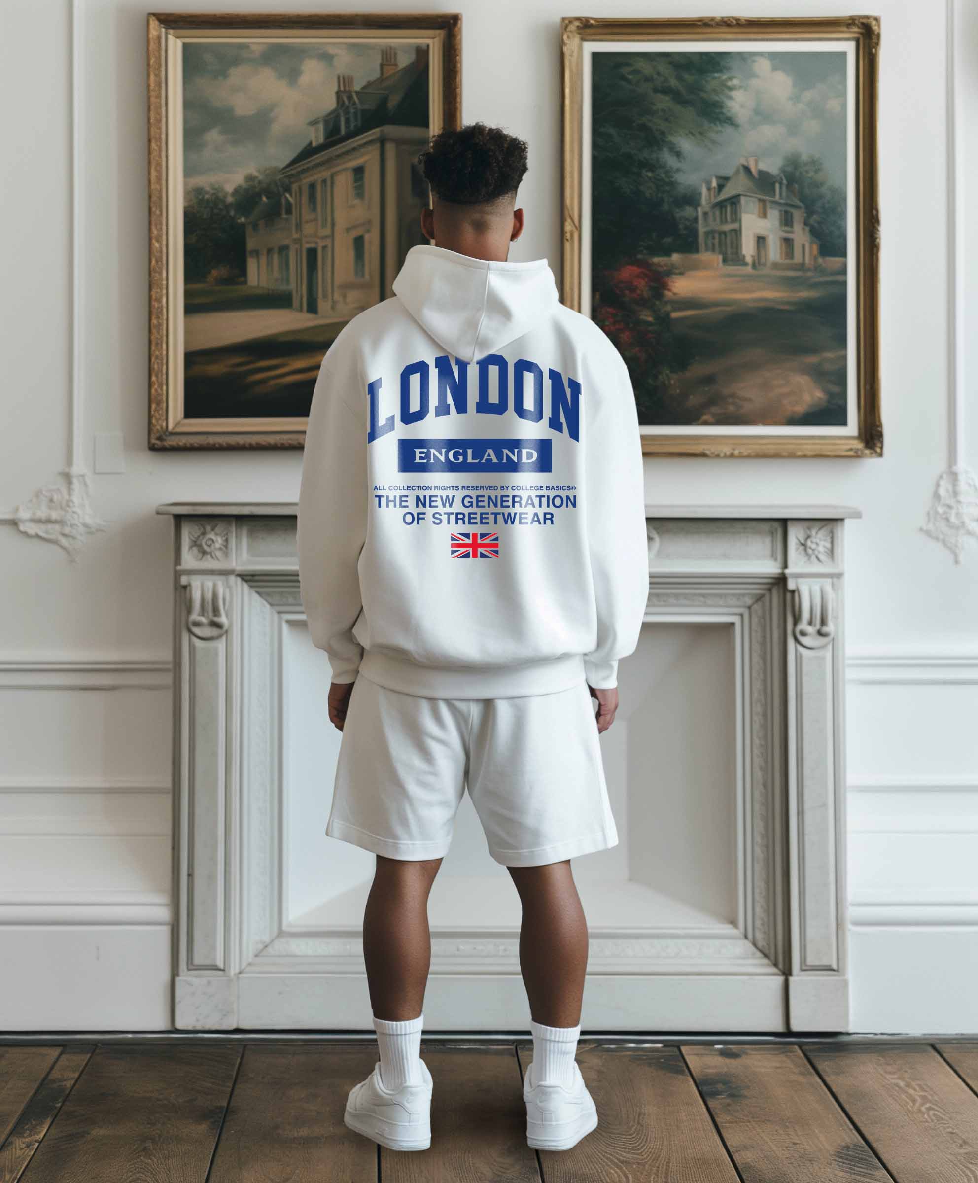 COLLEGE BASICS® - HERITAGE - Oversize Hoodie [white/blue]