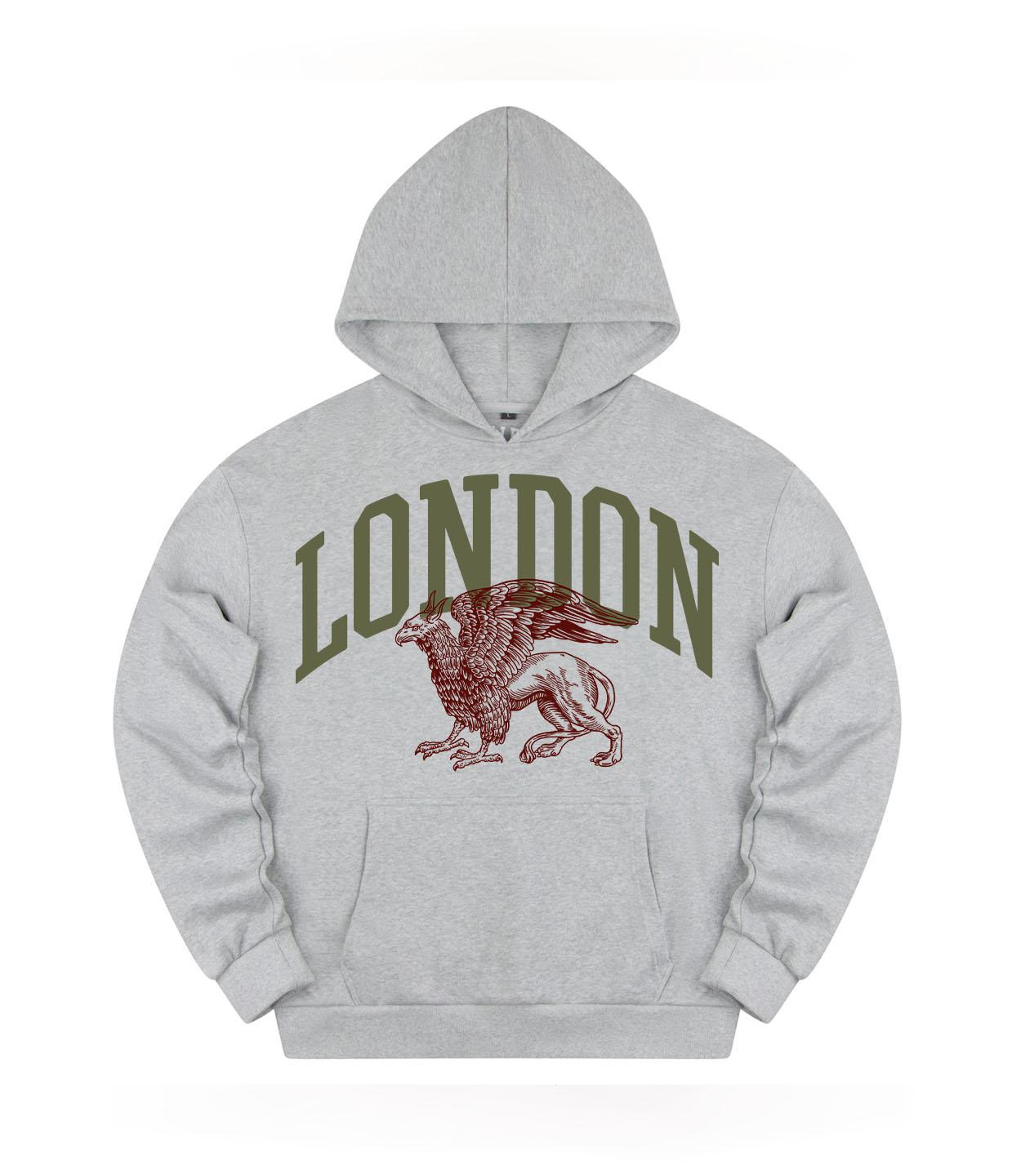 COLLEGE BASICS® - LONDON - Oversize Hoodie [grey/olive]