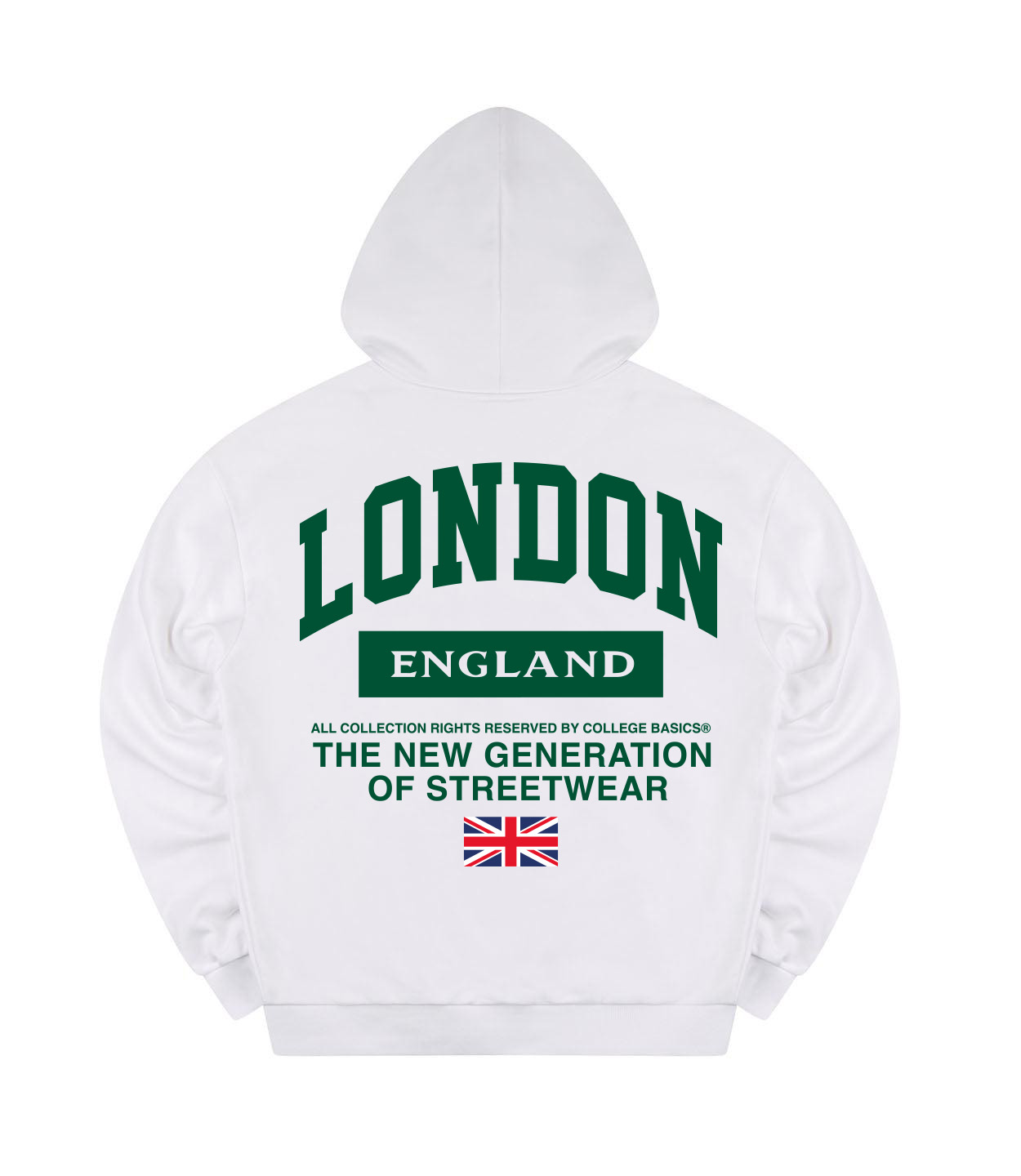 COLLEGE BASICS® - HERITAGE - Oversize Hoodie [white/green]