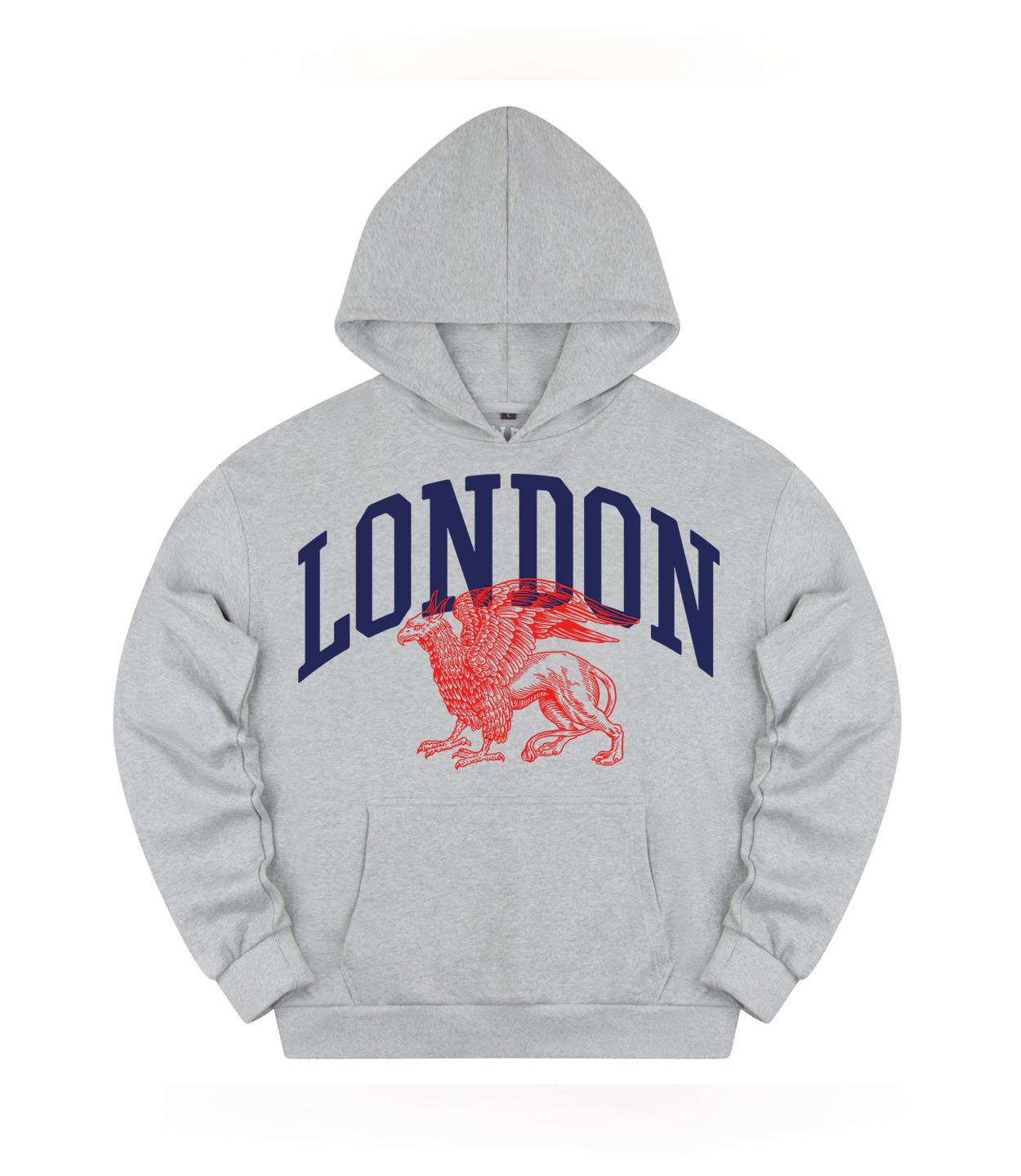 COLLEGE BASICS® - LONDON - Oversize Hoodie [grey/blue]