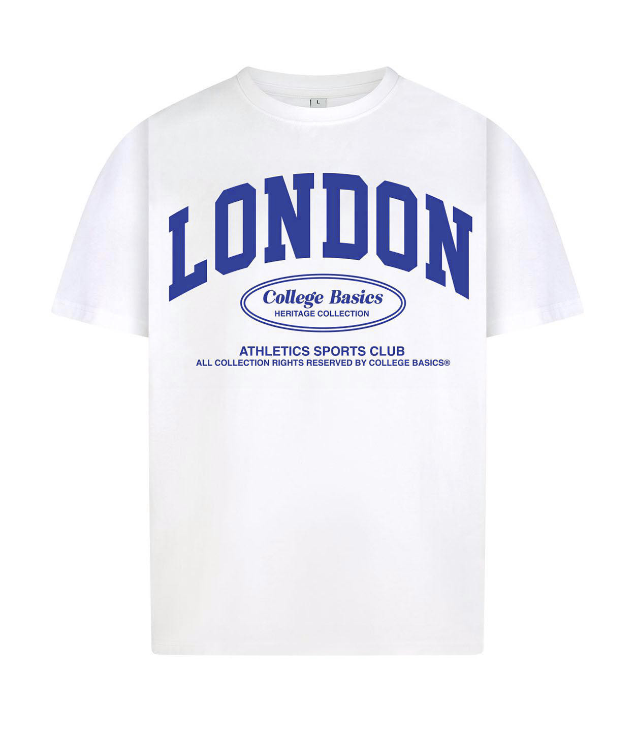 COLLEGE BASICS® - LNDN - Oversize T-Shirt [white/blue]