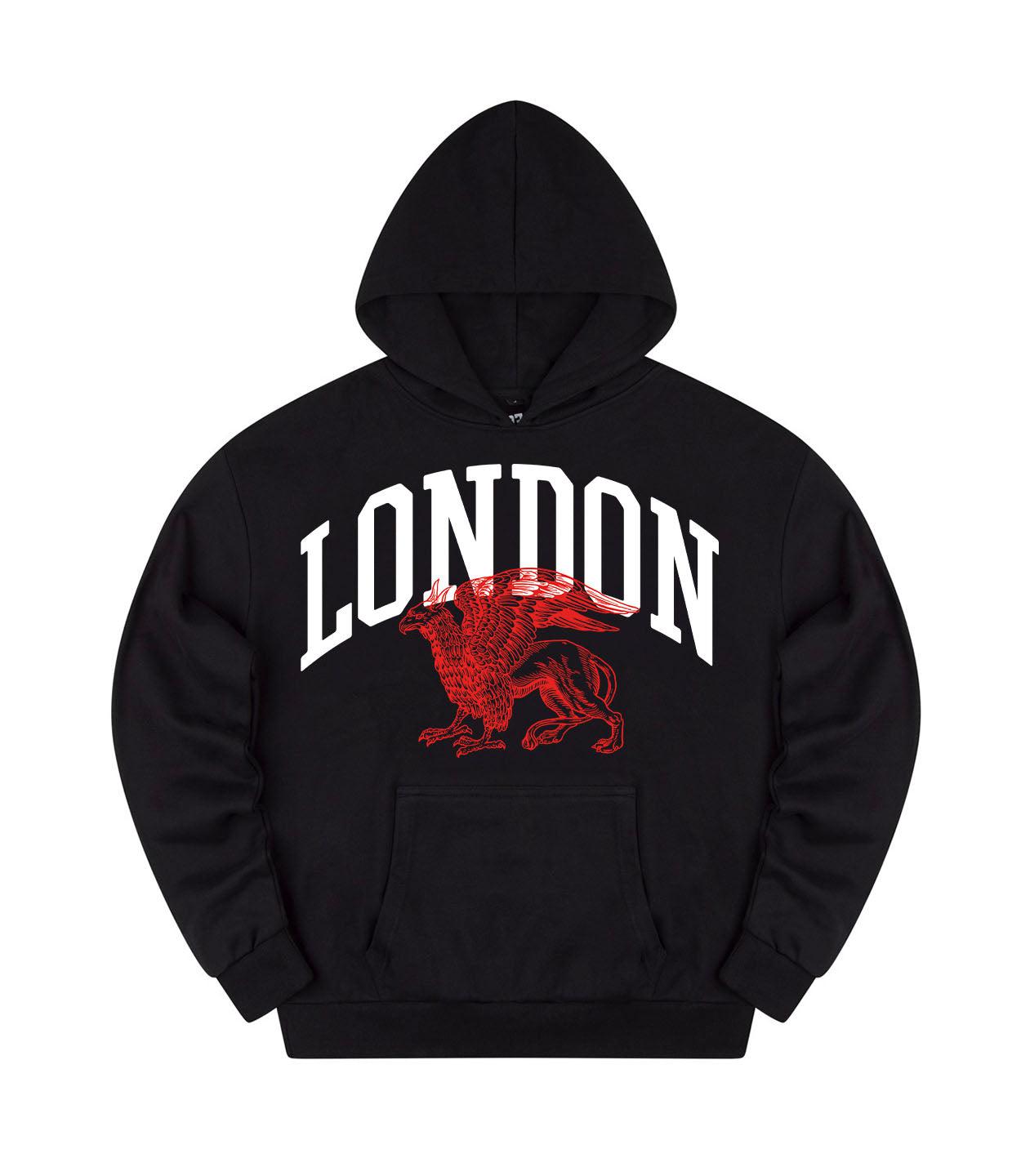 COLLEGE BASICS® - LONDON - Oversize Hoodie [black/white]