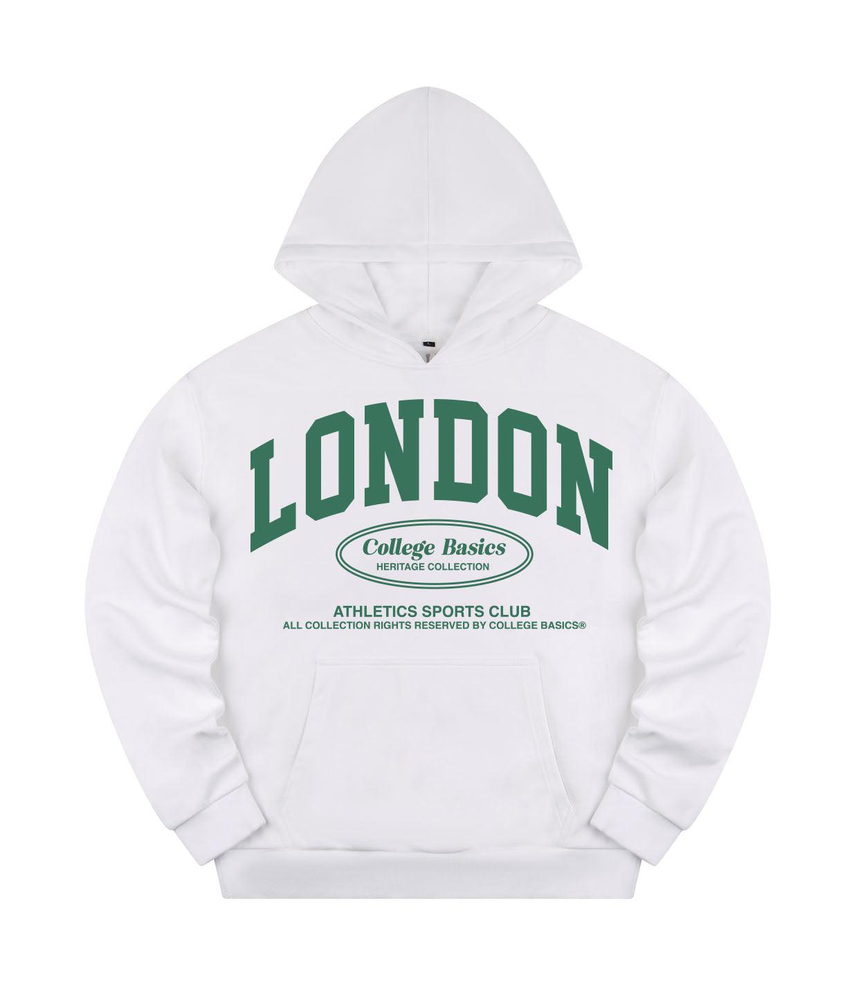 COLLEGE BASICS® - LNDN - Oversize Hoodie [white/green]