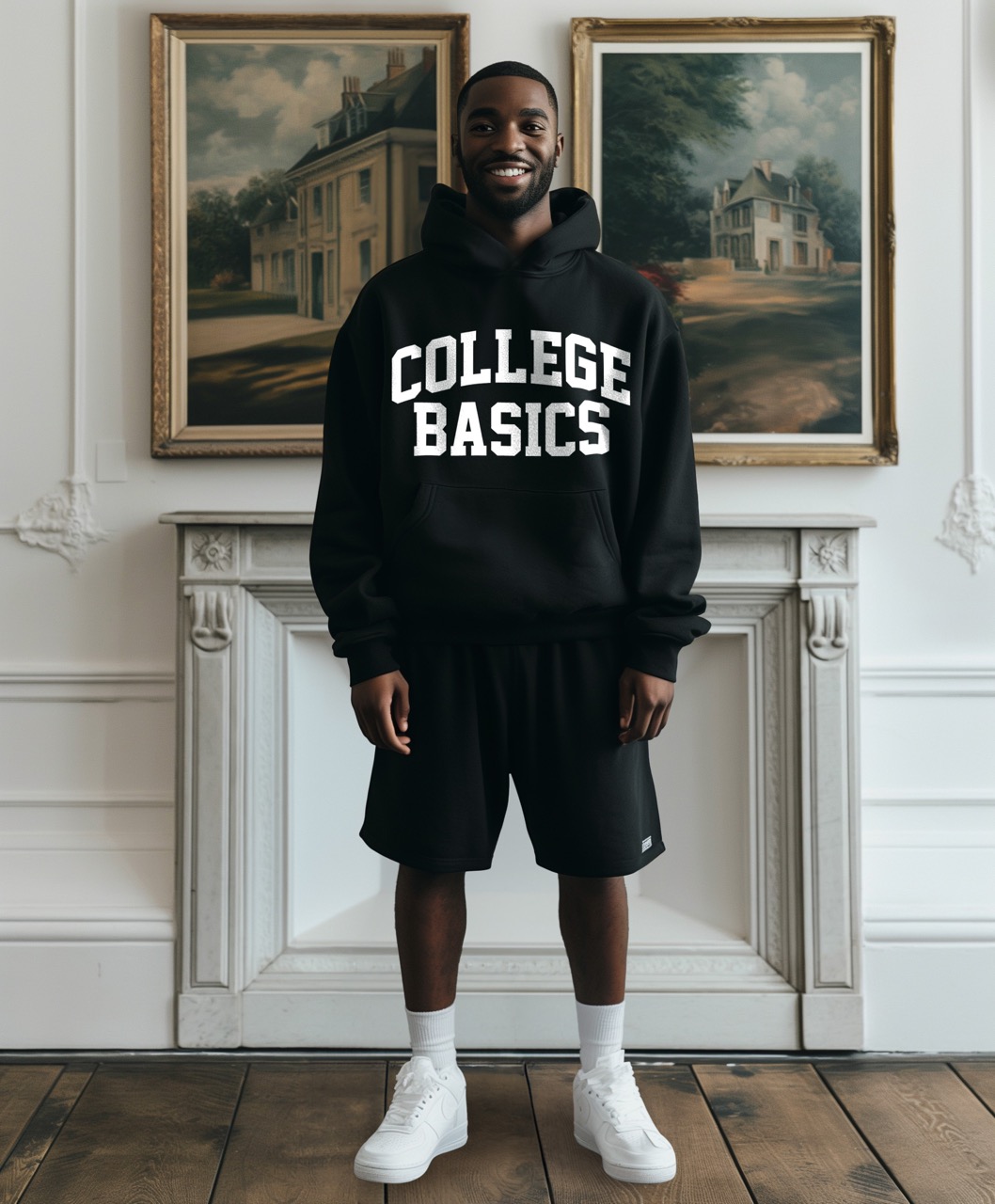 COLLEGE BASICS® - Basic - Oversize Hoodie [black/white]